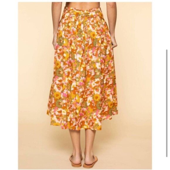 Zimmermann Twist Waist Skirt In Colorful Floral Midi Size 1 | US 6 - Picture 2 of 13